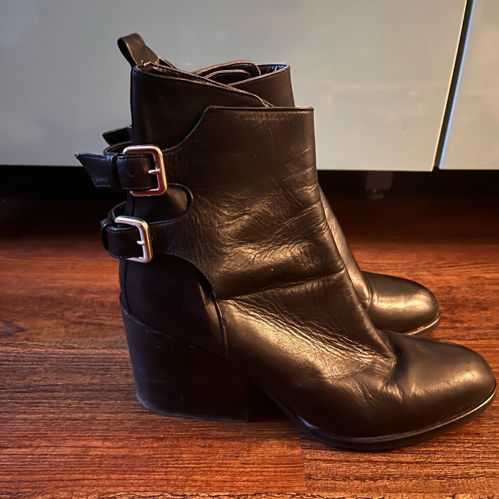 Zara black leather boots